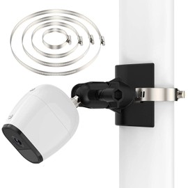 OkeMeeo Outdoor Mount for Arlo Pro 4/3/2/Ultra 2/1/Essential/Reolink Wyze Cam, Fits 1.96-7.87 inch Pipe Without Drilling (Black, 1 Pack)