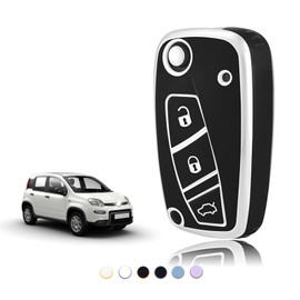 TOOMUME Car Key Cover TPU, Car Key Case Fit for FIAT Florino Ducato Doblo Iveco Qubo Stilo Linea Idea Ulysse Punto Lancia Lybra Musa Delta, Protective Key Fob Cover Key Fob Case - Flip Key