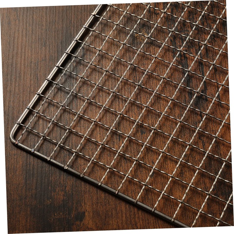 SUPVOX Stainless Steel BBQ Grill Mesh Rack - 20x20cm Square