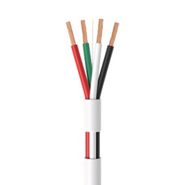 Cables Direct Online 16/4 250FT Speaker Cable Oxygen Free Copper, CL3 CMR in-Wall Rated, White Jacket, OFC Strands Compatible with Low Voltage LED Wire, Car Audio, Home Theater