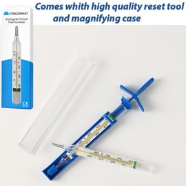 Thermometer – Accurate Glass Body Temperature Measurement for Fever, Reusable Galium Tin Alloy Thermometer for Kids & Adults,Home & Travel Use