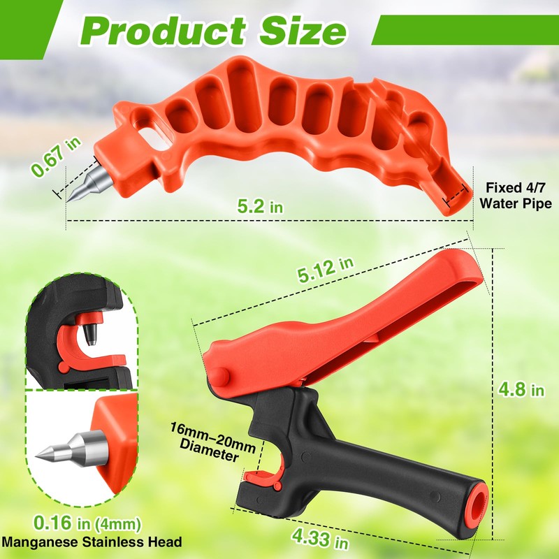 Feekoon Drip Irrigation Tubing Cutter Hole Punch Tool, Irrigation Sprinkler
