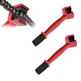 Gasedin 2 PCS Motorcycle Chain Brush, Chain Gears Maintenance Cleaning Brush, Bicycle Chain Cleaning Brush Tool for Motorcycle Bicycle Scooter Tricycle, Motorcycle Accessories (Red)