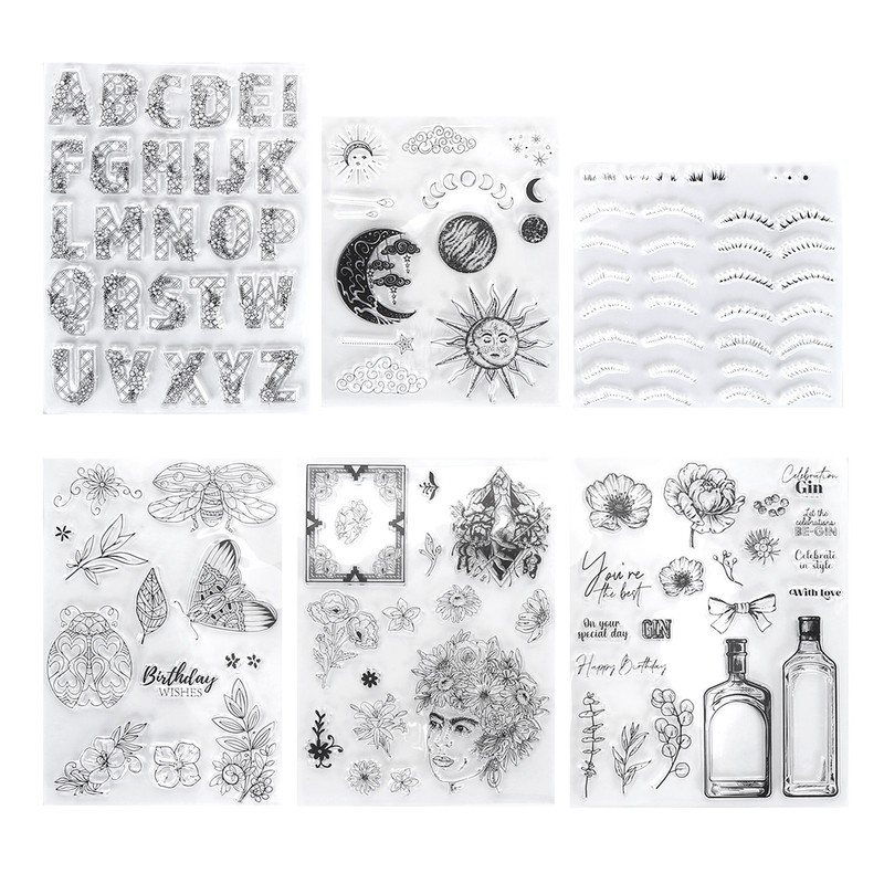6pcs Silicone Embossing Folders Multipurpose DIY Craft Template Molds for