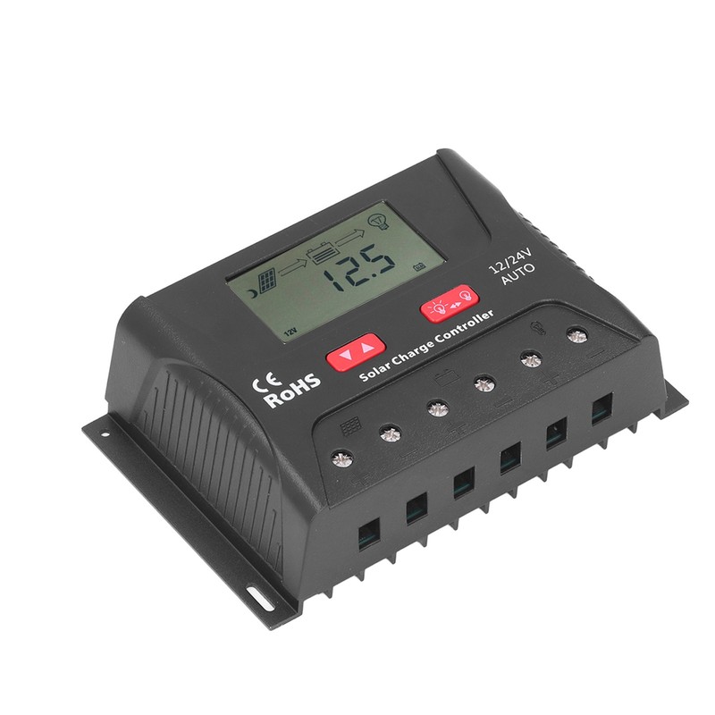 30A 12V/24V PWM Solar Charge Controller Regulator LCD Display Automatic