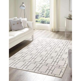 Unique Loom Marilyn Monroe Glam Collection Area Rug - Deco (6' 1' x 9' Rectangle, White Silver/ Silver)