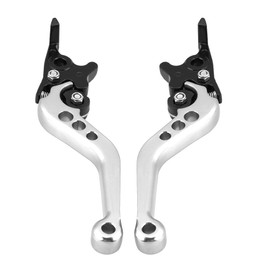22mm Motorcycle Brake Lever Large Bike Scooter Left and Right Set of 2 Honda Suzuki GY6 Yamaha XMAX 400 Universal (Silver)