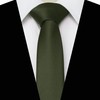 RBOCOTT 2.4" Olive Green Skinny Tie for Men Slim Necktie(12)