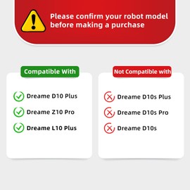 Liveryde Replacement Parts Compatible with Dreame D10 Plus, Z10 Pro, L10 Plus Robot Vacuum Cleaner Accessories, 1 Main Brush, 4 Side Brushes, 4 HEPA Filters, 4 Wipes, 4 Dust Bags