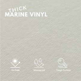 Marine Vinyl Fabric, Upholstery Faux Leather, Outdoor Boat Automotive, DIY and Crafting Pleather - Individual 1 Yard Cut 36"x54" (Off White)