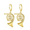 TALYKONG Gold Plated French Horn Earrings for Women Dangle