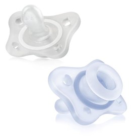 Chicco PhysioForma Chupete de Silicona 0-2 Meses, Apoyan la Respiración Fisiológica y Favorecen el Desarrollo Correcto de la Boca del Bebé, Pack 2 Piezas, Azul'
