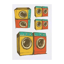 Azeeda 4 x 'Zwei Waschmaschinen' Temporäre Tattoos - Wasserfest, Hautfreundlich & Ungiftig · Transfers in Verschiedenen Größen (TO00083836)