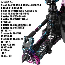 hopsupRC RC Suspension Arms Upgrades Parts for 1/10 Slash/Rustler/Stampede/Hoss 4x4 VXL,Aluminum Front Rear Suspension Arms Set Hops Up,Colour