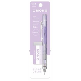 Tombow PPA-241F Mechanical Pencil Monograph 0.5mm MONO Eraser Set, Clear Purple