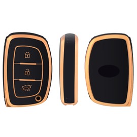 OFFCURVE Key Case Car Key Cover, Key Cover, Key Cover, Key Protective Cover, Suitable for Hyundai i20 i30 i40 ix25 ix30 ix45 Santa Fe Ioniq Sonata Kona Tucson Elantra Solaris Accent