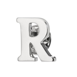 PATIKIL Letter Lapel Pins, Initial Alphabet Collar Pins Letter Brooch Pins for Women Men Shirt Dress Suits Coat Collar, Silver Tone, Letter R