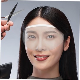 Ipetboom 50pcs Transparent Plastic Face Protectors Face Protections Facial Shield for Barber