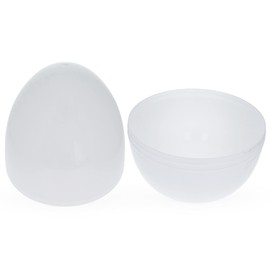 Set of 2 White Plastic Jumbo Size Easter Eggs 10 Inches