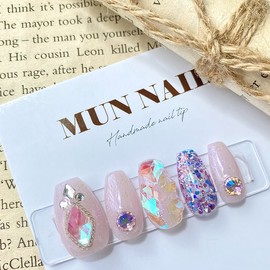 Pink Ice Nail Tips - Ballerina / 핑크얼음 네일팁 - 발레리나