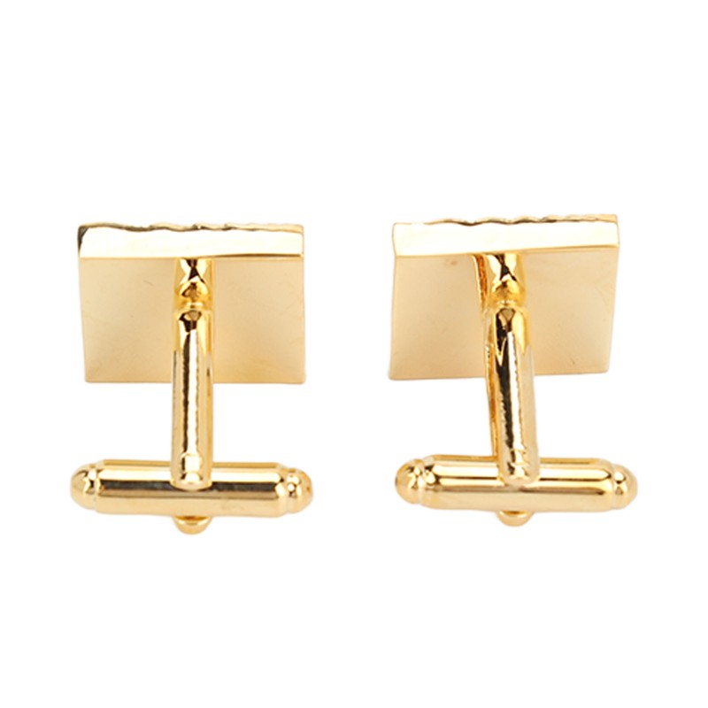 1 Pair French Cufflinks Double Layer Electroplating Polished Brass Gold