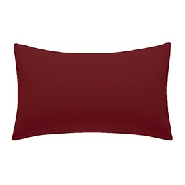 Polycotton Pillowcases 2 Pack 50x75cm [23 Colors] Plain Dyed Housewife Pillow Cases Pair with Envelop Enclosure Poly Cotton Fabric (Wine)