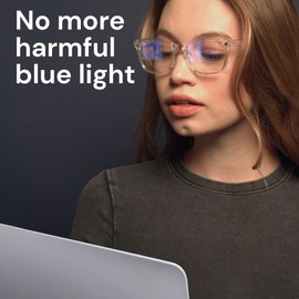Gaoye Transparent Brown Blue Light Glasses for Computer & Gaming - Anti UV Ray Lenses, Scratch-Resistant & Comfort Fit