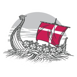 VulgrCo Viking Warship Denmark Flag Ship Battle Funny Sticker Vinyl Waterproof UV Resistant Decal for Phones Laptops Water Bottles Tumblers Boats Cars Trucks Windows Kayak 3" inch Bumper Stickers