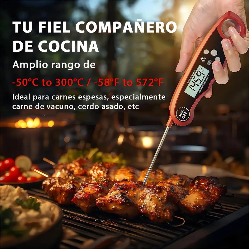 Termómetro Digital Cocina Sonda Doble Carne Horno Acero 304
