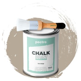 Chalk Paint for Furniture 25 fl.Oz. (750ml) + Special Chalk Paint Brush - Furniture Paint no Sanding or Priming - Chalk Finish Wood Paint - DIY Projects Home Decor & Improvement (Dark Beige)