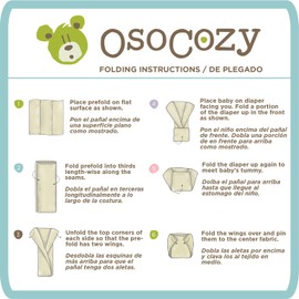 OsoCozy Indian Cotton Prefold Diapers - Soft and Absorbent Baby Diapers - 12 Count, Newborn - 10"x14" (6-10 lbs)