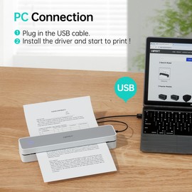 HPRT Portable Printer Wireless for Travel Bluetooth Mini Inkless Printer Support 8.5" X 11" US Letter&Legal A4&A5 Thermal Paper, Compatible with Android and iOS Phone&Laptop