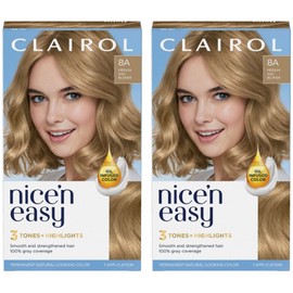 Clairol Nice'n Easy 3 Tones Permanent Hair Color #8A-Medium Ash Blonde-Pack of 2