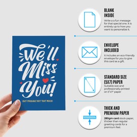 Funny Miss You Card for him or her with envelope | Joke I Miss You present idea for co-worker, best friend or someone special.