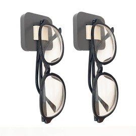 FINDAMAZE Glasses Storage 2 Pack Short Sunglasses Organizer Wall Mounted Glasses Stand/Glasses Holder for Hanging Glasses Glasses Display Grey