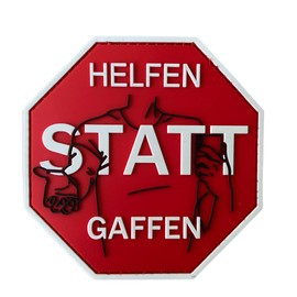 Polizeimemesshop Helfen statt Gaffen Rubber Patch Glow