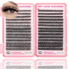 ISTGIFT Lash Clusters Kit, 560 Pcs Eyelashes Clusters Kit 9-16mm Individual Lash Extension Kit D Curl Fluffy Wispy False Eyelashes (50D+60D, Lash Clusters)