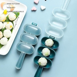 Blue Rice Ball Moulds, Rice Ball Mould, Rice Ball Maker, DIY Ball Shape, Sushi Maker Mould with 3 Grids