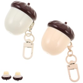 IWOWHERO 2pcs Lip Balm Moisturizing Chestnut Flavor Non Greasy Hydrating Lip Oil for Sensitive Skin Portable Compact for School Travel and Daily Use