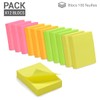 WAYTEX 1200 Neon Sticky Notes 12 Pads of 100 Sheets