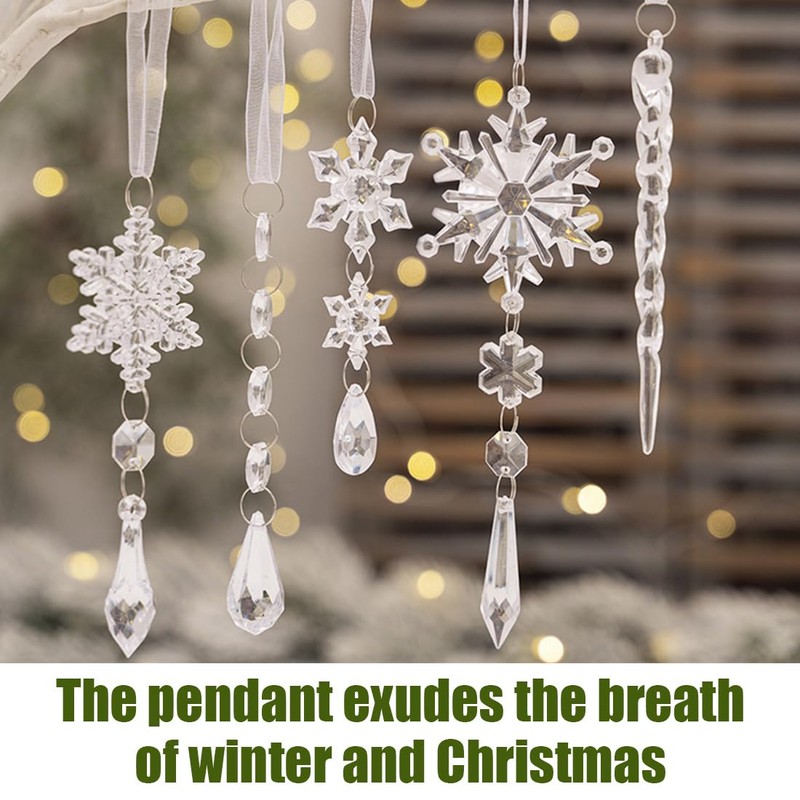 UEAVOID Pack of 5 Diamond Painting Christmas Tree Decorations Icicle