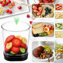 Hendiy Strawberry Slicer with Stainless Blades | Egg & Fruit Slicer Cup for Banana, Cucumber, Mushroom | ABS Detachable Kitchen Gadget - Precision Berry Cutter Tool (Black, 1-Pack)