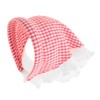 axy Headband with Integrated Triangle Head Scarf with Lace Checked