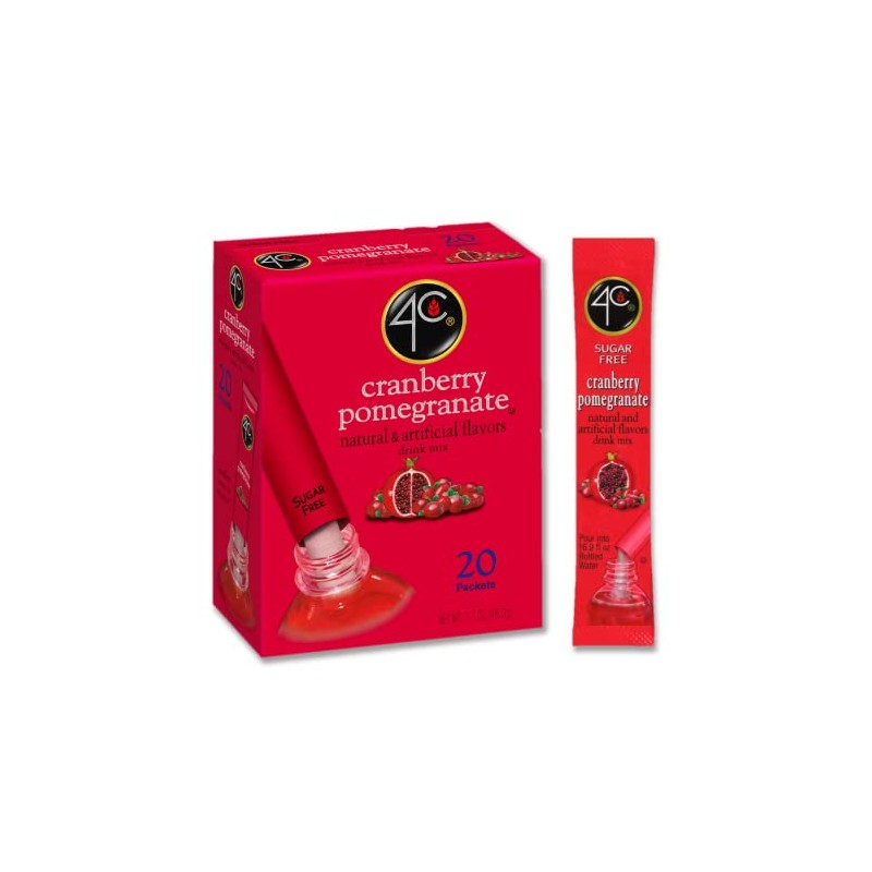 4C Powder Drink Mix Packets, Cranberry Pomegranate 1 Pack, 20