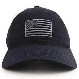 Rapid Dominance American Flag Embroidered Relaxed Cotton Adjustable Cap - Black