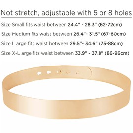 BABEYOND Metal Waistband Skinny Belt Adjustable Waist Strap Belt for Dress (Style-10-gold, Large)