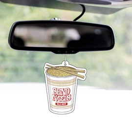 CME.Promo 2x Duftbaum mit SEND NOODS Motiv, Auto lustig Duftspender, Duftbaum Auto tuning, Lufterfrischer, Duftanhänger Auto, Duftbaum Set Auto