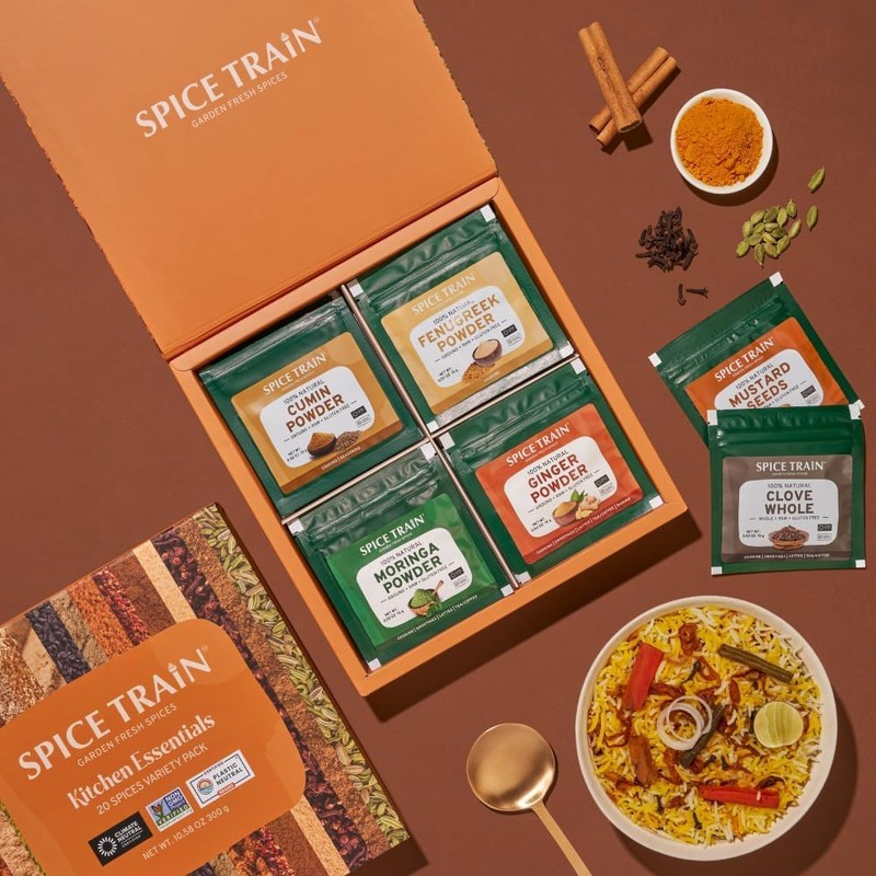 SPICE TRAIN, Assorted Spice Set – 20 Exotic Spices |