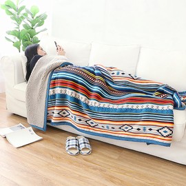 UKELER Boho Sherpa Throw Blanket Queen Size 80'' x 90'', Southwestern Aztec Throw Blanket for Bed/Couch/Sofa/Camping, Great Gift for Mother's Day, Father's Day, Thanksgiving, Christmas,New Year's Day