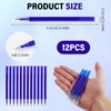 Pack of 12 Blue Erasable Refills 0.5mm High Quality Compatible